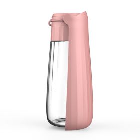 Pet Water Cup Outdoor Portable Folding Dog Water Bottle 550ml Large Capacity Medium To Large Dog Drinking Bottle (Option: Pink 550ml)