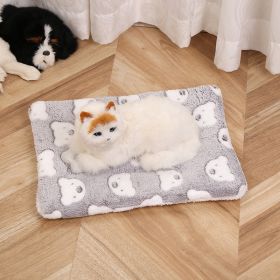 Pet Mat Warm Blanket Cartoon Double-sided Kennel (Option: Grizzly-Mat 50x60cm)