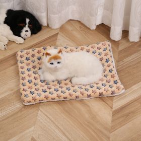 Pet Mat Warm Blanket Cartoon Double-sided Kennel (Option: Brown XINGX-Mat 80x100cm)